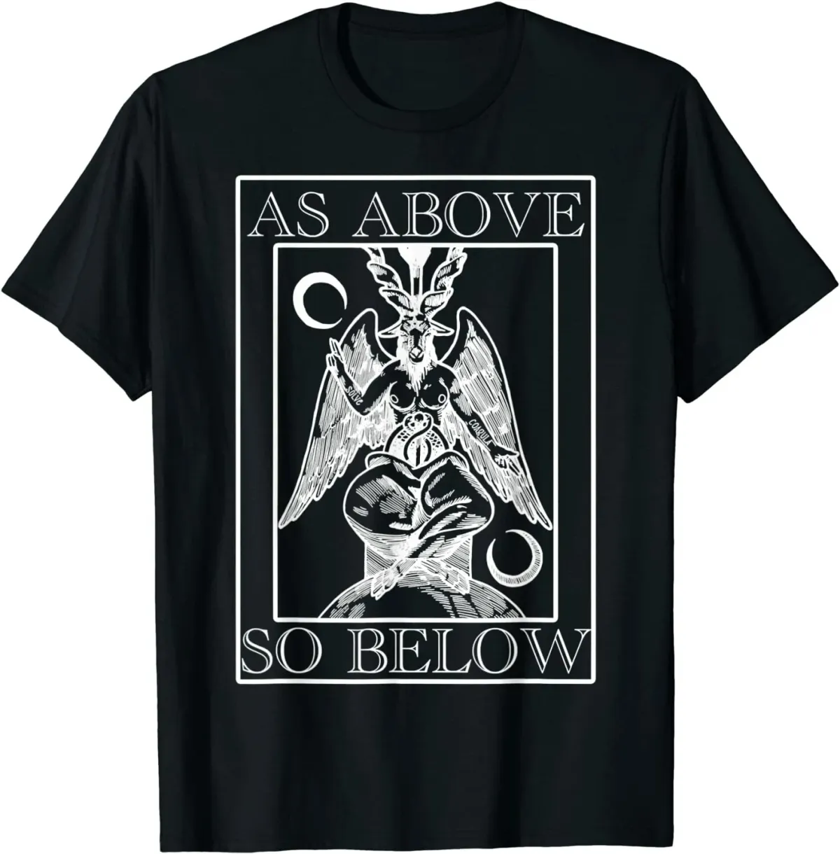 Women's T-Shirts NEW LIMITED As Above So Below Baphomet Occult Satanic Design T-Shirt_ecoleips.com