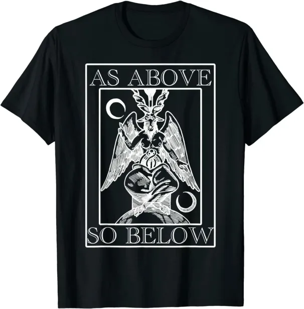 Women's T-Shirts NEW LIMITED As Above So Below Baphomet Occult Satanic Design T-Shirt_ecoleips.com