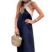 Women's Off-Shoulder Patchwork Dress Summer Fashion Loose Fit Sleeveless Home Loose_ecoleips.com