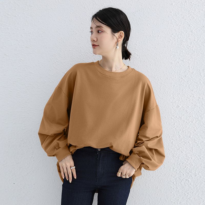 Women's Striped Loose Fit Sweatshirt Style Casual Cotton Round Neck Top For Spring And Autumn_ecoleips.com
