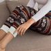 Women's High Waist Christmas Print Leggings - Stretchy Tummy Control Thermal Pants For Winter & Fall, Snowflake Design, Workout Running Yoga Fitness_ecoleips.com