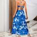 Manufacturer Wholesale 2024 Spring Summer New Women's Bohemian Floral Long Flower Print A-line Dress_ecoleips.com