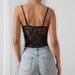 Women's Clothing Patchwork Mesh Fishbone Waist Corset Short Top Sexy Low Cut See Through Camisole_ecoleips.com