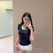 Skims Cotton Jersey Kardashian Short Sleeve T-Shirt Stretch Slim Fit Base Layer Slimming Spring Summer_ecoleips.com