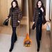 girl Hot-Selling Plaid Wool Coat For Women, Mid-Length, Winter New Fashionable Fleece-Lined Thickened Woolen Overcoat_ecoleips.com