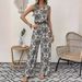 Summer Elegant Printed Women's Suit Sleeveless Top And Wide Leg Pants European And American Style Export_ecoleips.com