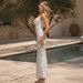 Women's Clothing Premium Summer Maxi Dress Sleeveless White Lace Casual Vacation Style Elegant Slim Fit Women's Dress_ecoleips.com