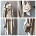 Spring Women's Trench Coat – Long Lightweight Jacket, Loose Fit, Pure Color Over Knee Coat For Office & Casual (Black, Beige, S-3XL)_ecoleips.com