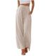 Suitable For All Seasons 2024 Plus Size Women's Linen Loose Casual Pocket Drawstring Wide-leg Pants Women_ecoleips.com