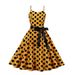 Women's Clothing Polka Dot Dress Retro Long Skirt With Lace Up Skirt With Suspenders_ecoleips.com