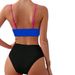 Women's Clothing Women's Sexy High-Waisted Color Block Bikini Swimsuit 2 Piece Set European And American Style For Formal & Casual_ecoleips.com