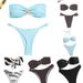 Hot-Selling European And American Style Two-Piece Strapless Halter Metal Accessories Swimsuit Set Bikini_ecoleips.com