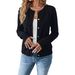European And American Cross-border Sweater, Solid Color Buttoned Long-sleeve Knitted Cardigan Jacket_ecoleips.com