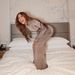 Elegant Women Long Sleeve Maxi Dress Classic Crew Neck Ruched Detail Slimming Tight Bodycon Silhouette Sophisticated Evening Party Dress_ecoleips.com