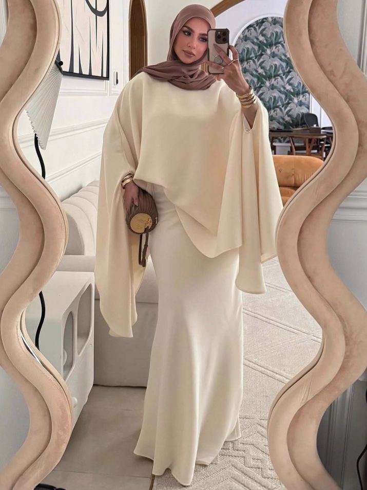 Cross-Border Foreign Trade Middle East Dubai New Muslim Top And Skirt Two-Piece Set Elegant Robe Dress_ecoleips.com