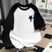 Unisex Heavyweight Pure Cotton Printed Raglan Short Sleeved T-Shirt Base Layer Loose Top for New Spring Summer Autumn_ecoleips.com
