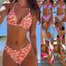 Sexy Printed Bikini Strappy Triangle Cup Swimsuit For Women Style Beach Vacation Wear_ecoleips.com