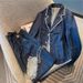 Women’s Clothing High End Fashion Denim Suit For Women Spring And Autumn New Style Casual Wide Leg Pants Autumn Outfit With A Complete Set_ecoleips.com