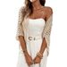 Cross-border European And American New Women's Hollow-out Knitwear, Thin Summer Style_ecoleips.com