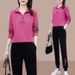 "Women's Trendy Letter Print Tracksuit Set Zip-Up Hoodie & Jogger Pants Casual Spring Outfit"_ecoleips.com