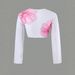 Women's Long Sleeved Outer Cover Swimsuit Two Piece Printed Tie up Bikini Four Piece Set Outerwear_ecoleips.com