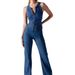 Women's Clothing Vintage High-Waisted Denim Jumpsuit – Sleeveless Retro Romper With Flared Legs For Women_ecoleips.com