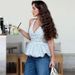 Aria Basics Aria Basics Hot Girl Halter Neck V-neck White Tank For Women, 2025 Autumn Winter New Style, Cross-border European And American_ecoleips.com