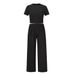 Fashion Casual 2025 Spring Summer New Short Sleeve T-Shirt + Long Pants Two-Piece Set Plus Size Women's Clothing_ecoleips.com