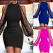 Women's Clothing Temperament Slim Hip Mesh Splicing Dress_ecoleips.com