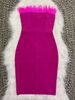 2022 Summer Bestseller On .: 10-Color Feather Bandage Tube Top European And American Fashion Sexy Dress_ecoleips.com