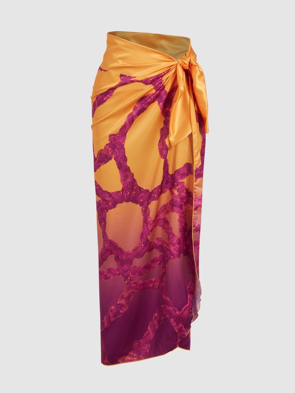 Women's Clothing Split Flower Bikini Tropical Print Beach Skirt Two Piece_ecoleips.com