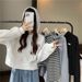 Spring Autumn 2025 New Loose Hooded Waffle Sweatshirt Women With Unique Design For Petite Figures, Short And Long Sleeve_ecoleips.com