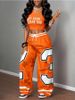 Women's Casual Street Style Two Piece Set Camisole And Loose Pants Hip Hop Set Cross Border E Commerce Amazon Spring/Autumn Summer_ecoleips.com