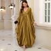Women's Clothing Polyester Gold Loose Large Size Robe Beach Jacket Dress Long Dress Bikini Outer Cover_ecoleips.com