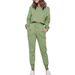 Women's Casual Fashion Solid Color Long Sleeved Sweatpants Autumn Winter Two Piece Sporty Set_ecoleips.com