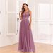 Women's Clothing New V Neck Short Sleeved Sequined Dress Elegant Prom Fashion Party Evening Dress_ecoleips.com