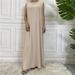 Women's Clothing Solid Color Sleeveless Dress Nida Fabric Middle East Dubai Women's Clothing Muslim Fashion_ecoleips.com