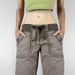American Street Pocket Hot Girl Straight Leg Workwear Pants Women's Casual Outdoor Tie Low Waist Jeans_ecoleips.com