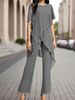 Women's Casual Off-Shoulder Top And Trousers Set Irregular Batwing Sleeve Elegant Two-Piece Commuter Outfit_ecoleips.com