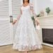 Women's One Shoulder Long Sleeve Wedding Dress with Long Skirt_ecoleips.com