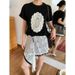 Lace Embroidered Short Sleeve Top Women's Summer Crew Neck T-Shirt_ecoleips.com