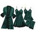 Silky-Touch 4-Piece Sleep Set – Padded Chemise, Robe & Adjustable Straps (S-XXXXL)_ecoleips.com