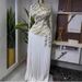 Women's Clothing Three House Pleated Hot Stamping Process Printed Top + 360 Large Swing Skirt Suit_ecoleips.com