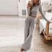 Women's Solid Color Knitted Two Piece Set Casual Autumn/Winter Home Wear Comfortable Fashion_ecoleips.com