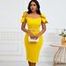 Elegant Floral Stretch Polyester Cocktail Dress Bodycon with 3D Flower Appliqués Waist Belt V-Neck High Waist S-XXXL_ecoleips.com