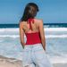 's Best-selling Sexy And Alluring Deep V-neck Tie-back Top, Hot Girl Halter Neck Strap Hollow-out Tank Top_ecoleips.com
