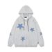 2026 European And American Retro Star Patch Hooded Sweatshirt, Autumn Loose Casual Couple's Cardigan Jacket Wholesale_ecoleips.com