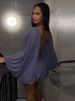 Summer Backless Lace Up Mini Dress Women Round Neck Loose Pleated Batwing Sleeve Dresses 2026 Summer Lady Vacation Party Robe_ecoleips.com