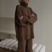 Trendy Spring Women's Knit Set – High Neck Pullover & Lounge Pants, Cozy Casual Two-Piece Outfit For Home & Streetwear (Available In 5 Colors)_ecoleips.com