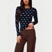 Cross-border European American Foreign Trade Women's Slim-fit Round-neck Long-sleeve Top, Polka Dot T-shirt,_ecoleips.com